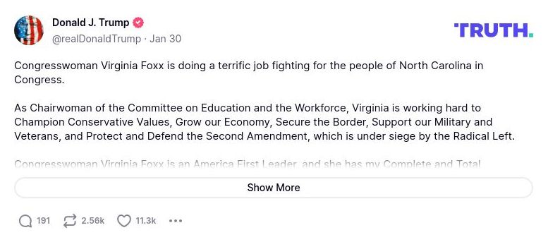 Post image from Donald Trump