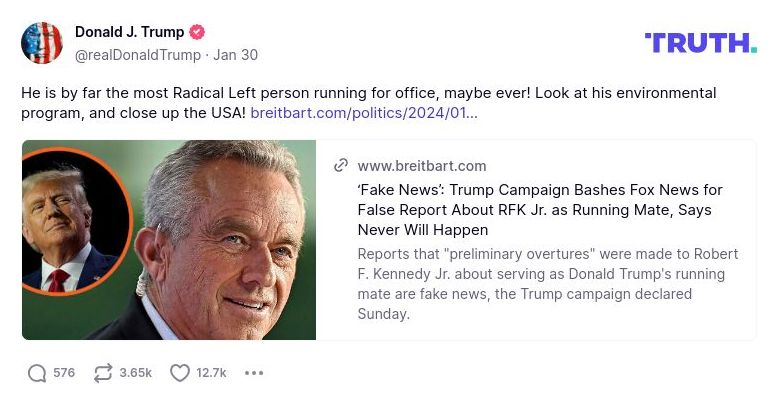 Post image from Donald Trump