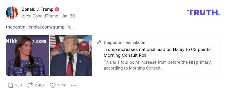 Post image from Donald Trump