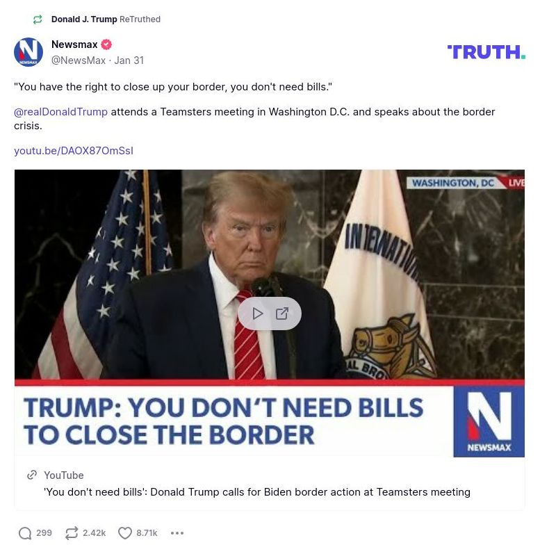 Post image from Donald Trump