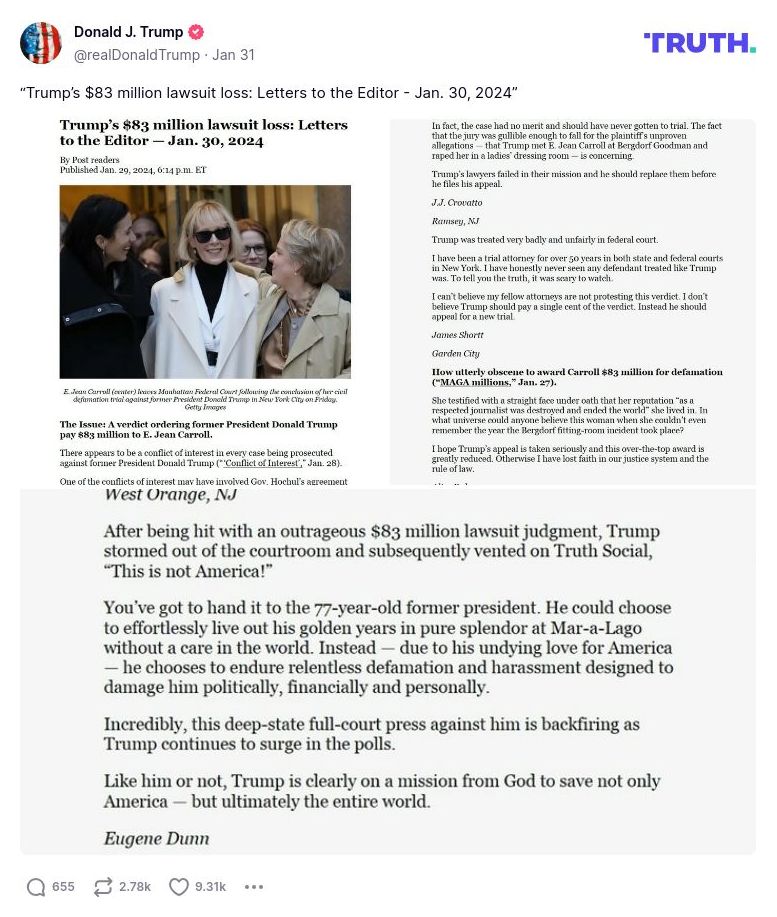 Post image from Donald Trump