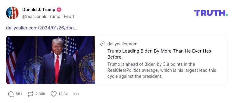 Post image from Donald Trump