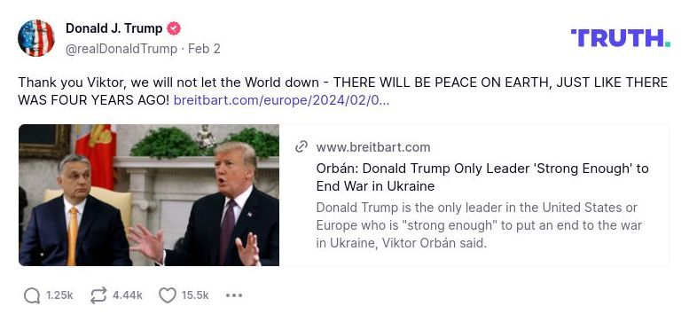 Post preview from Donald Trump