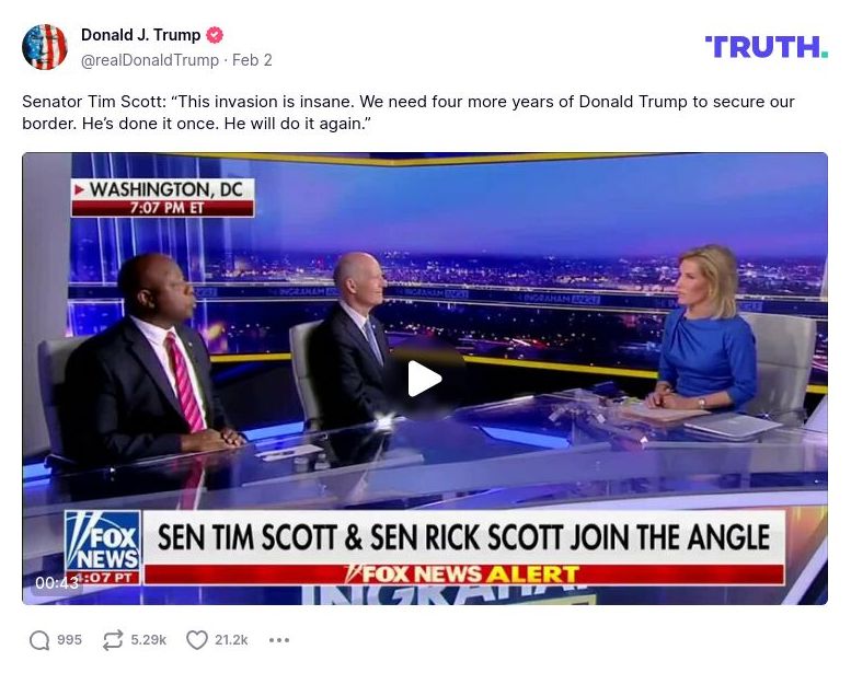 Post image from Donald Trump