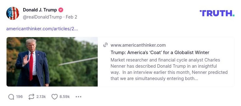 Post image from Donald Trump