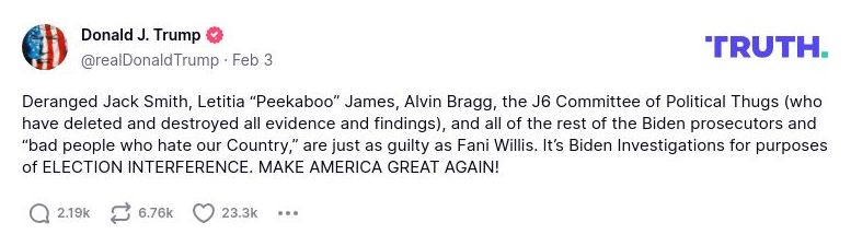 Post image from Donald Trump