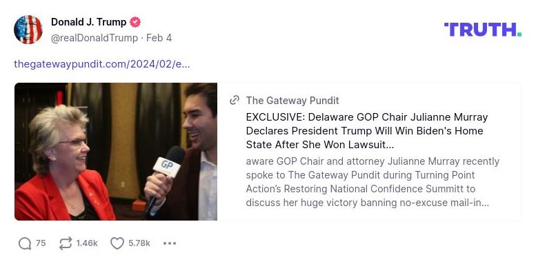 Post image from Donald Trump