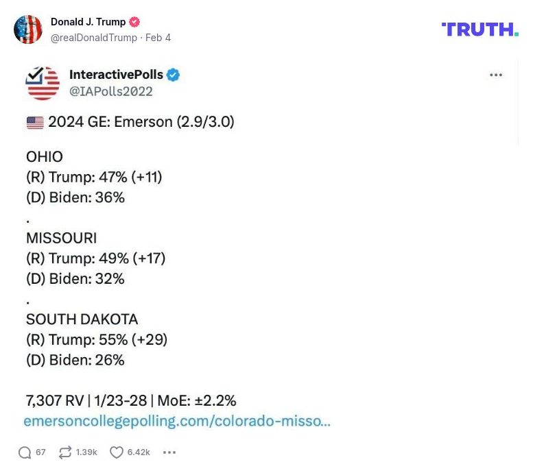 Post image from Donald Trump