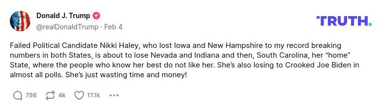 Post image from Donald Trump