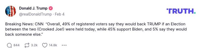 Post preview from Donald Trump