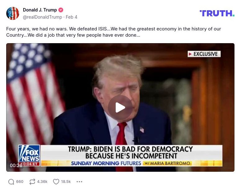 Post image from Donald Trump