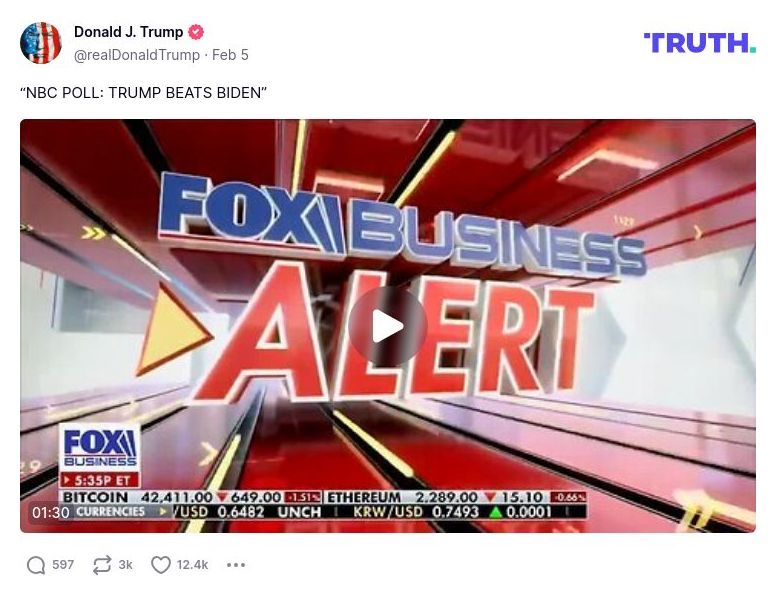 Post image from Donald Trump