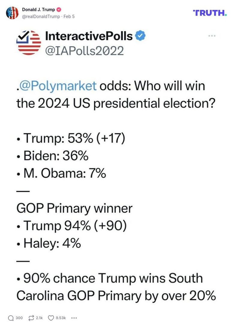 Post image from Donald Trump