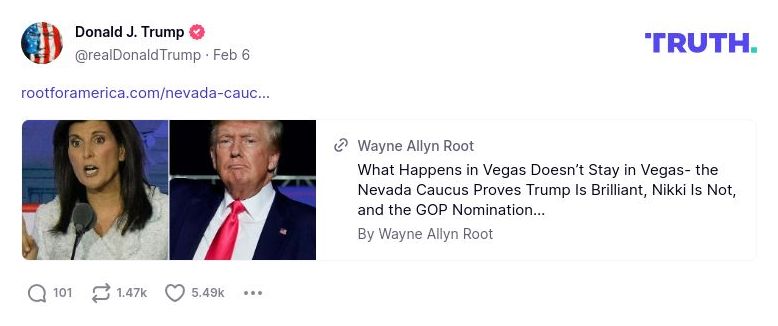 Post image from Donald Trump