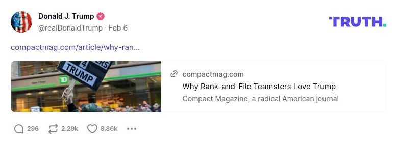 Post image from Donald Trump