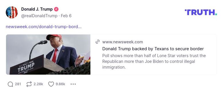 Post image from Donald Trump