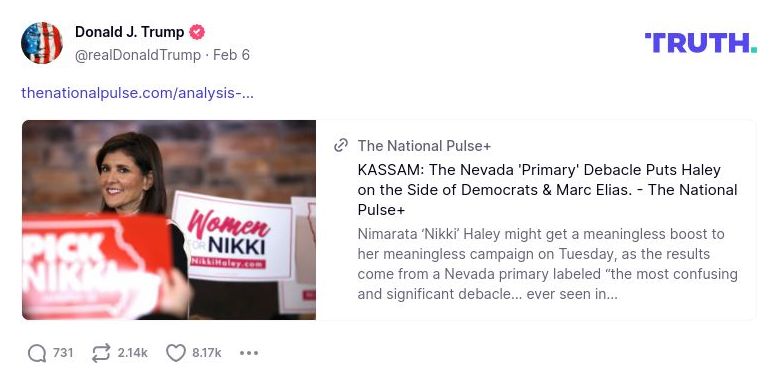 Post image from Donald Trump