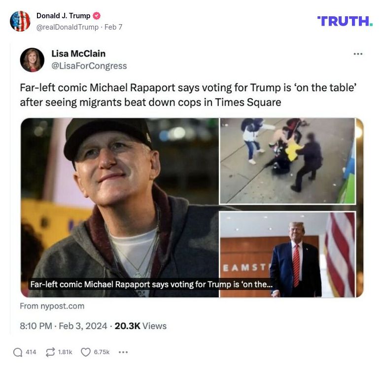 Post image from Donald Trump