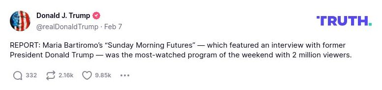 Post image from Donald Trump