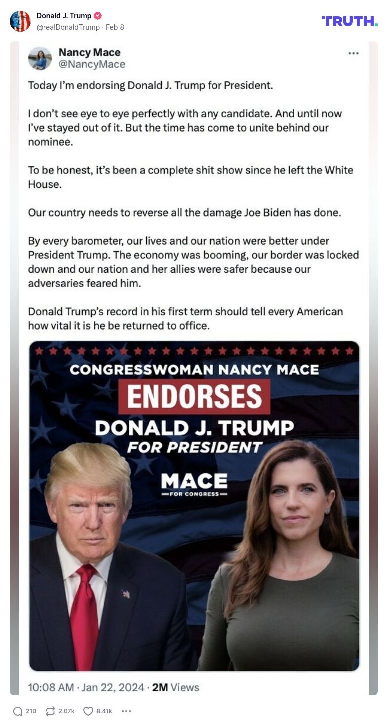 Post image from Donald Trump