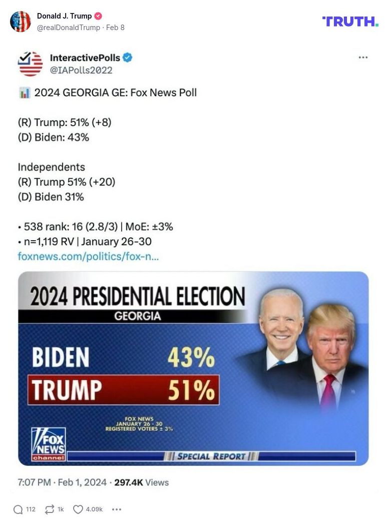 Post image from Donald Trump