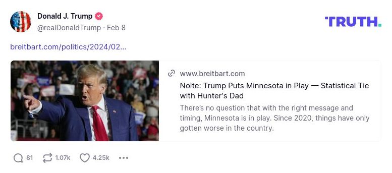 Post image from Donald Trump