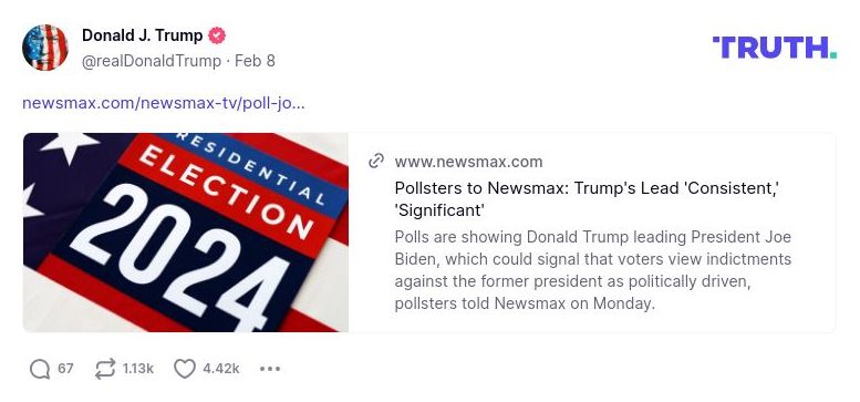 Post image from Donald Trump