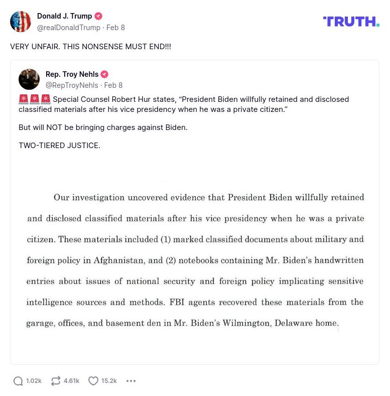 Post image from Donald Trump