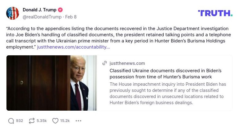 Post preview from Donald Trump