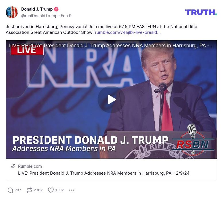 Post image from Donald Trump