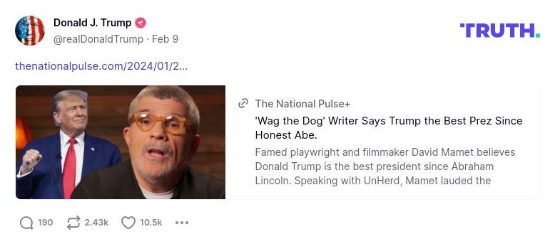 Post image from Donald Trump