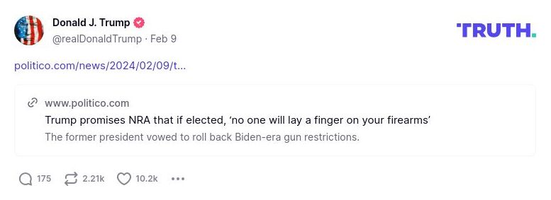 Post image from Donald Trump