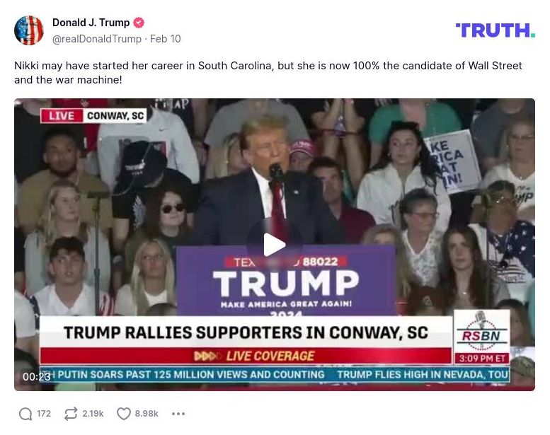 Post image from Donald Trump