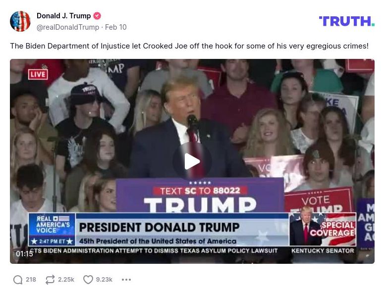 Post image from Donald Trump