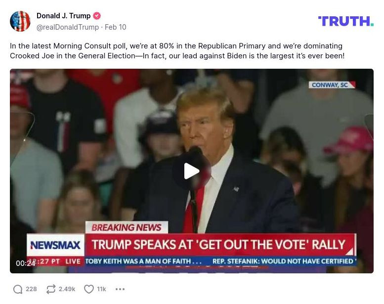 Post image from Donald Trump