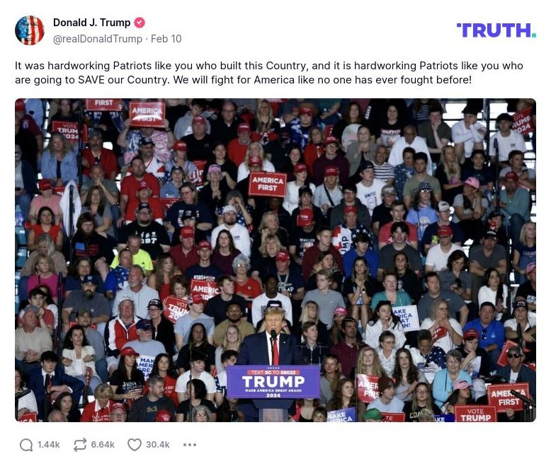 Post image from Donald Trump