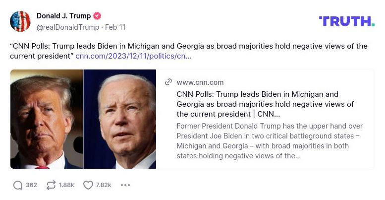 Post preview from Donald Trump