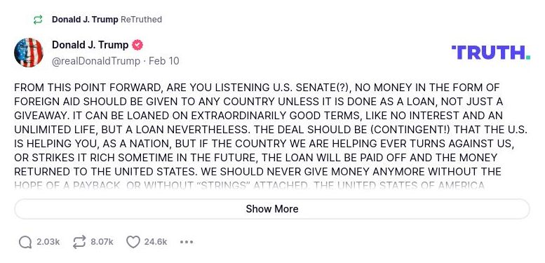 Post image from Donald Trump