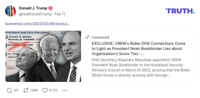 Post image from Donald Trump