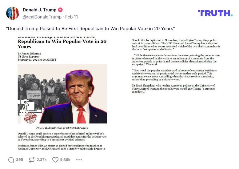 Post image from Donald Trump