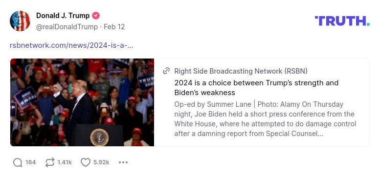 Post image from Donald Trump