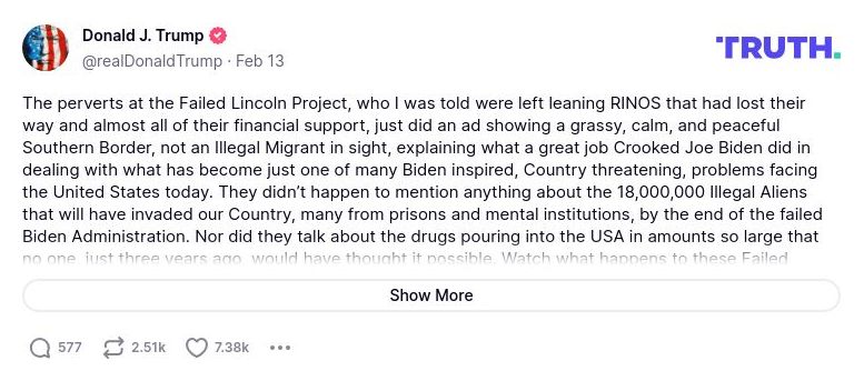 Post image from Donald Trump