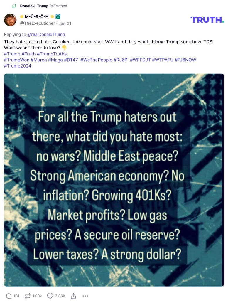 Post image from Donald Trump