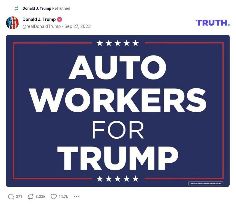 Post image from Donald Trump