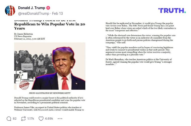 Post image from Donald Trump