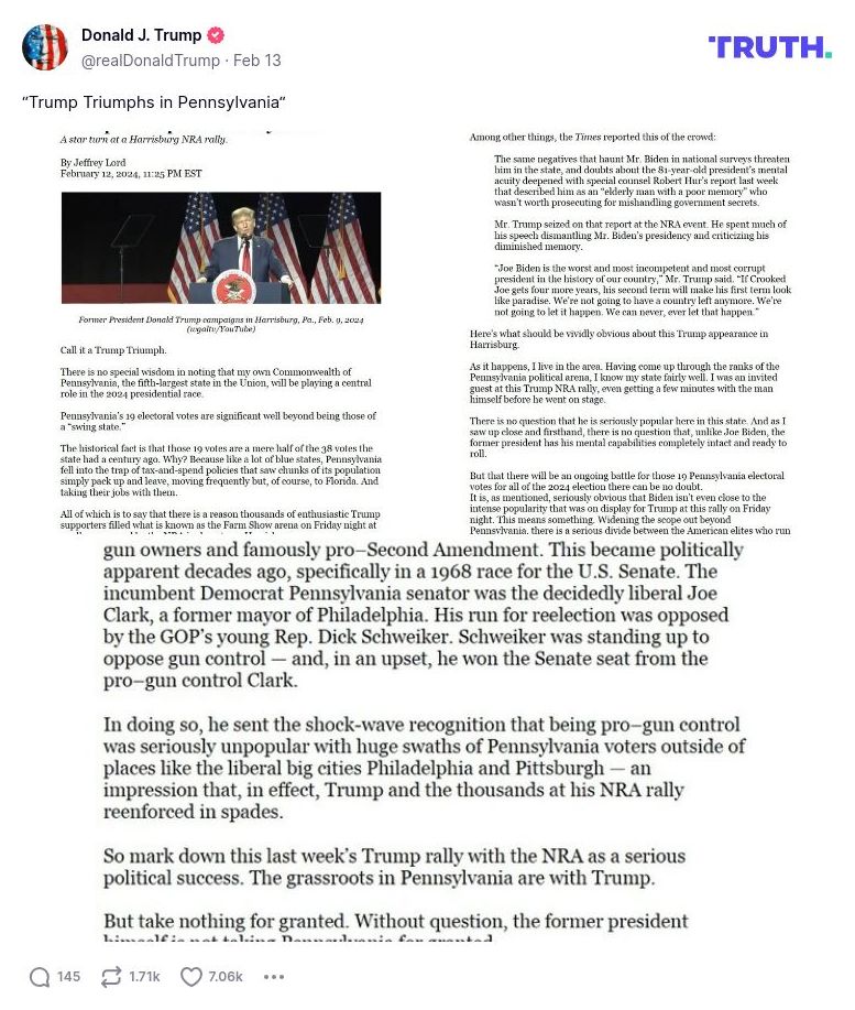 Post image from Donald Trump