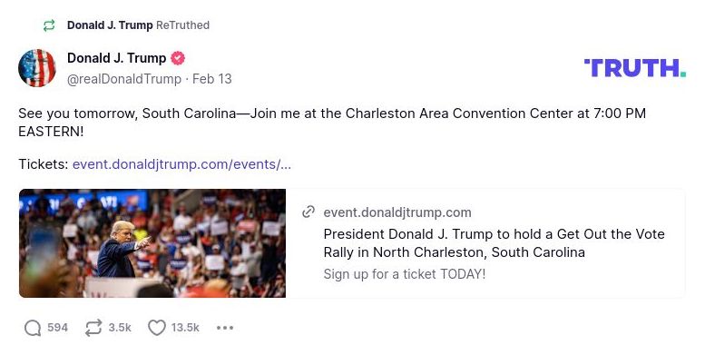 Post image from Donald Trump