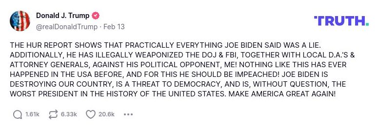 Post image from Donald Trump