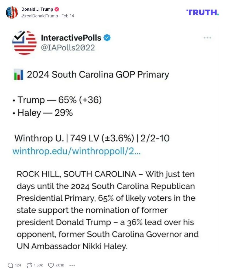 Post image from Donald Trump