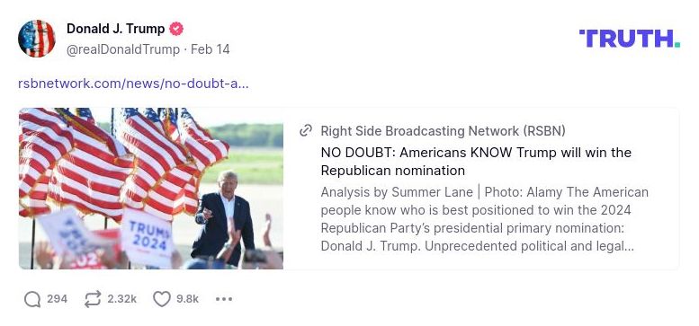 Post image from Donald Trump